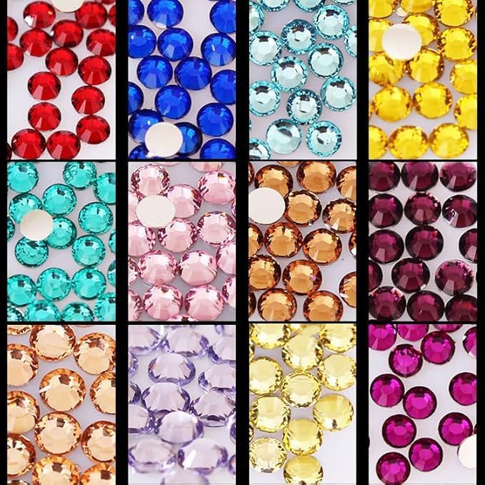 White And Pink Rhinestones with Glue(S8-S30) for Bedazzling,2mm-6mm Non-Hotfix Flatback Nail Gems Beads with B7000, Resin Nail GemsStones Diamond Kit for Bedazzle Crafting, Nails DIY Art Decoration