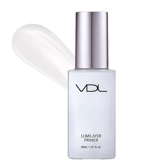 VDL Lumilayer Primer (Glowy Finish, 1.01fl oz) - Illuminating Pearl Makeup Base for Glowing Skin. Korean Makeup. Hydrating Radiance