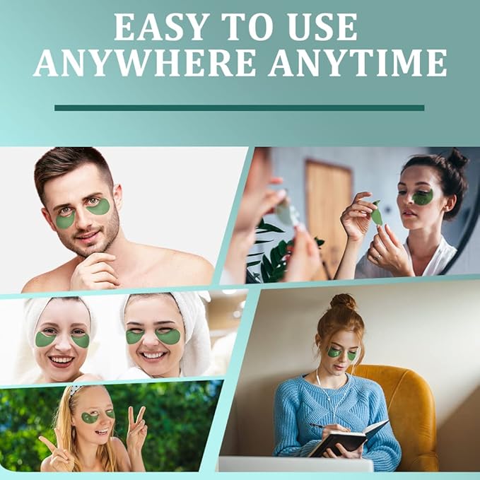 Under Eye Patches, Green Tea Under Collagen Eye Masks for Dark Circles Puffiness Eye Bag Wrinkles, Under Eye Treatment for Men Women, Anti-Aging Brightening Under Eye Gel Pads, 30 Pairs