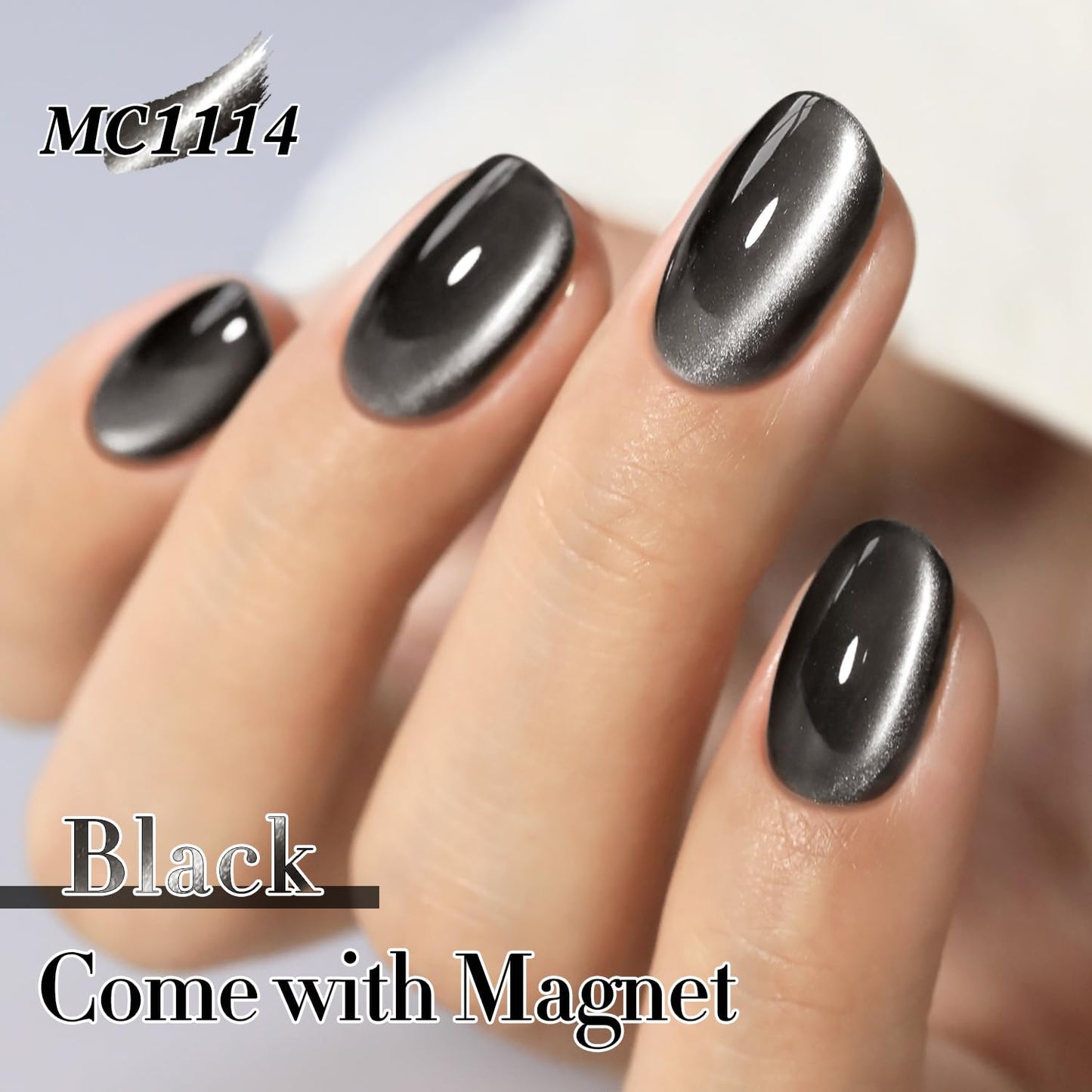 Double Rhythm Cat Eye Gel Polish Set 6 Colors Shimmer Glitter with Magnet Holographic Reflective Magnetic UV Gel Polish Art Kit (Black Burgundy Green Navy 6-Kit 41)