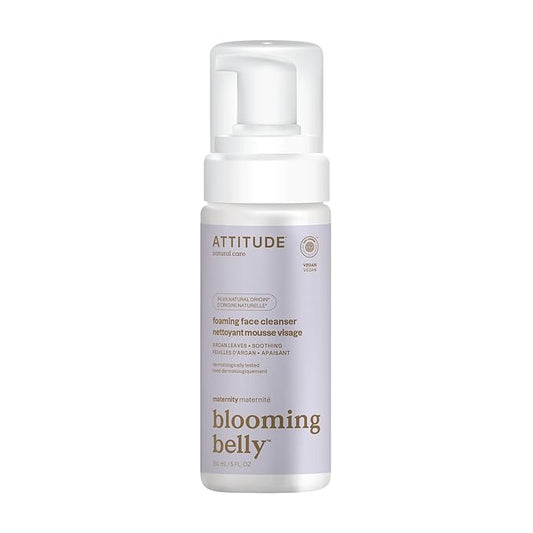 ATTITUDE Pregnancy Foaming Face Cleanser, EWG Verified, Dermatologically Tested, Plant and Mineral-Based, Vegan Maternity Products, Argan Leaf Extract, 5 Fl Oz