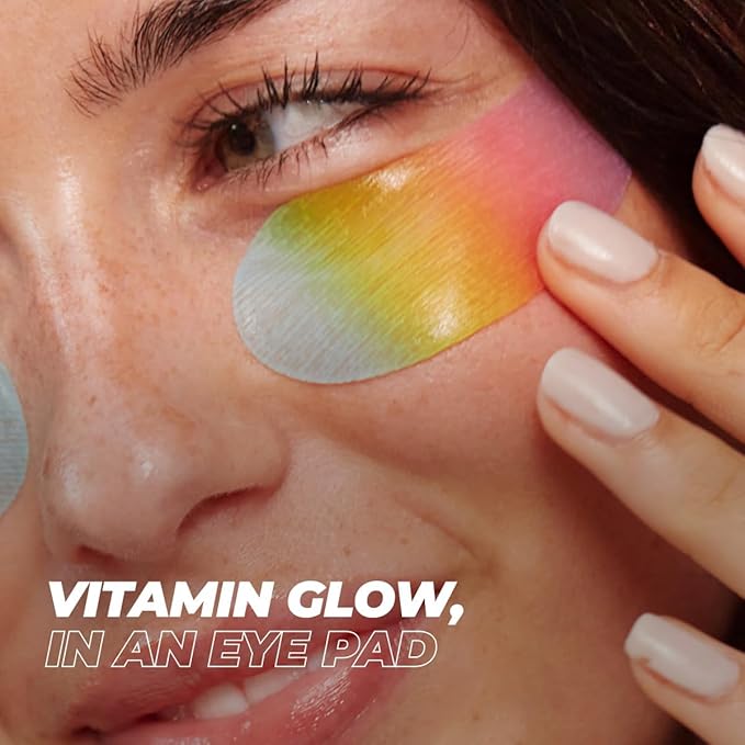 Vitamasques Multivitamin Rainbow Eye Pads 3-Pack - Hydrating and Firming - Korean Skin Care Reduce Fine Lines, Puffiness, Wrinkles & Dark Circles