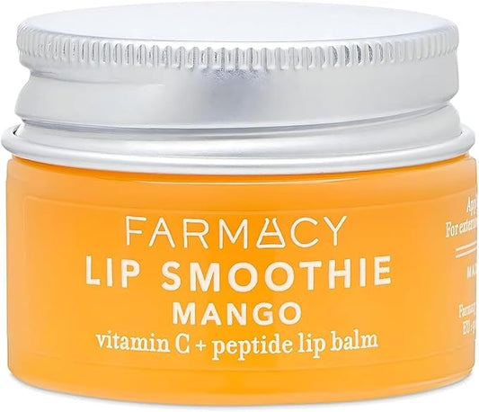 Farmacy Peptide Lip Balm - Lip Smoothie Hydrating Lip Balm with Vitamin C to Visibly Plump + Smooth Lip Lines - Nourishing Lip Treatment with a High-Gloss Finish - Mango (10g)