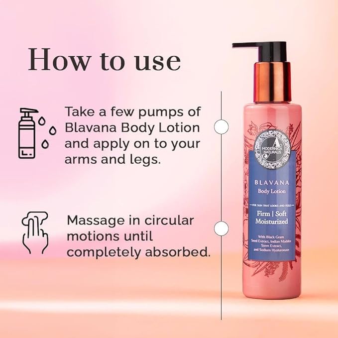 A. Modernica Blavana Body Lotion | Ayurvedic-Based Moisturizer for Dry, Aging Skin | Enriched with Black Gram, Manjistha, Almond Oil & Sesame Seed Oil | Lightweight & Fast-Absorbing | 6.25 fl oz