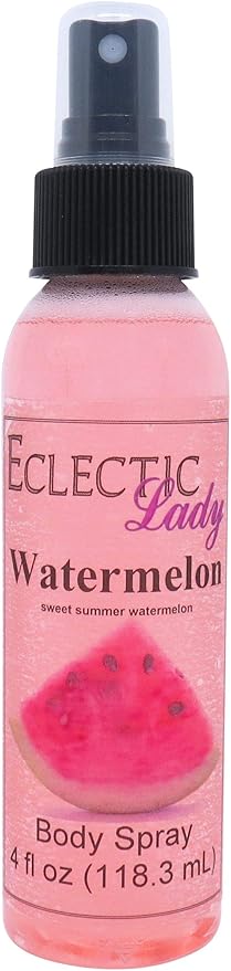 Eclectic Lady Watermelon Body Spray, 4 ounces, Body Mist for Women with Clean, Light & Gentle Fragrance, Cologne with Soft, Subtle Aroma For Daily Use