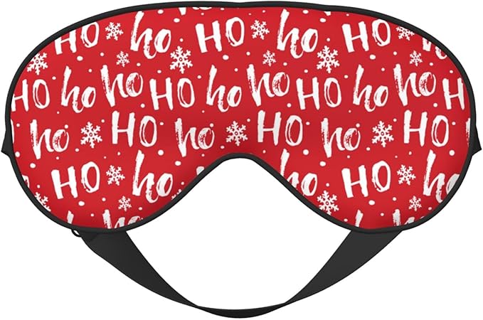 Sleep Eye Mask Hohoho Santa Claus Laugh Sleep Mask for Women Men Comfortable Eye Mask with Adjustable Strap Soft Eye Cover Blindfold for Travel Yoga Nap Shift Work