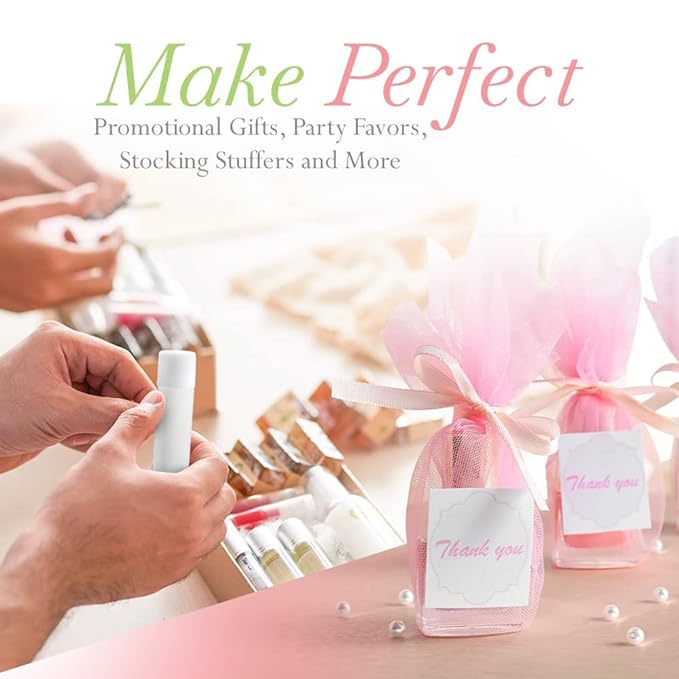 Lip Balm Bulk Unlabeled - Made in USA 150 Pack Vanilla Bulk Chapstick - Natural Ingredients Vitamin E Shea Butter - Custom Chapstick Bulk For Party & Wedding Favors