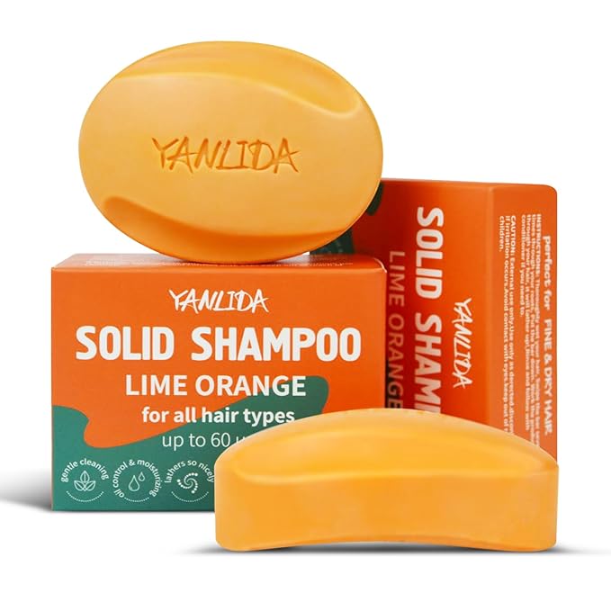 Solid Shampoo Conditioner Bar 2-In-1, Citrus Bar Shampoo for Dry, Itchy, and Oily Scalp, pH Balanced, Vegan Bars for Hair Strengthening Cleansing Moisturize, Cruelty-Free, 3 oz (Pack of 2)
