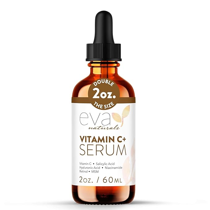 Vitamin C Serum for Face with Retinol & Salicylic Acid – Skin Clearing Acne Spot Treatment with Niacinamide, Hyaluronic Acid, MSM – Anti-Aging Facial Serum for Dark Spots and Blemishes