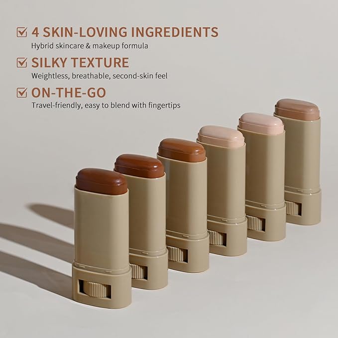 Beauty Balm Serum Boosted Skin Tint – Hydrating Tinted Moisturizer, Lightweight Solid Tinted Foundation Stick for Flawless, Sheer to Medium Coverage, Radiant & Dewy Finish, All-Day Wear (3#, 1)