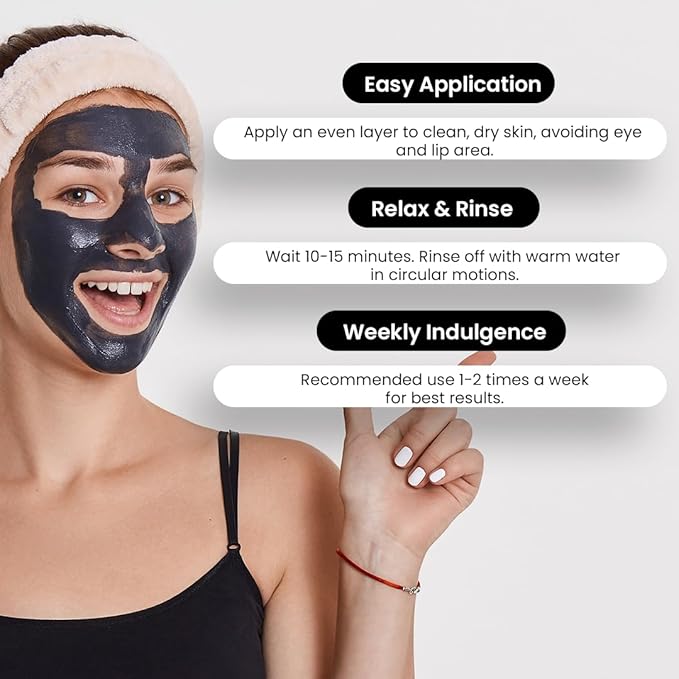 DetoxGlow Charcoal Clay Face Mask – With Kaolin, Activated Charcoal, Glycolic Acid & Niacinamide | Deep Pore Cleansing, Oil Control & Purifying Clay Mask for Men & Women - 3.38 Oz