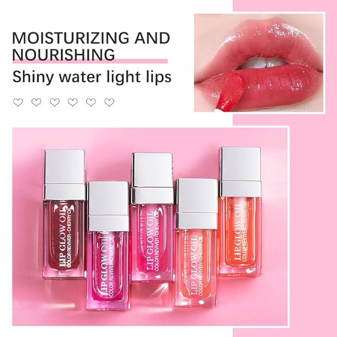 Yasovigi Hydrating Lip Oil Plumping Lip Tint Moisturizing Lip Gloss, Transparent Lip Balm Care Stick Nourishing Repairing Non-sticky, Moisture&Lighten Lip Lines (Raspberry)