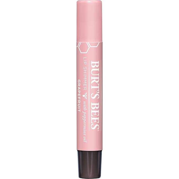 Burt's Bees Shimmer Lip Tint Set, Tinted Lip Balm Stick, Moisturizing for All Day Hydration with Natural Origin Glowy Pigmented Finish & Buildable Color, Grapefruit (4-Pack)