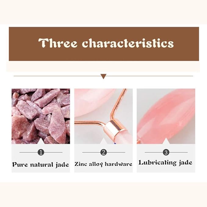 Jade Roller and Gua Sha Set - Facial Body Eyes Neck Massager Tool for Beautiful Skin Detox - Reduce Wrinkles Aging -（White Jade）