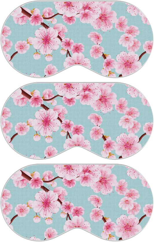 SMUG Satin Sleep Mask & Eye Mask - Deep Dream Sleep Masks for Women & Men - Soft Sleeping Eye Mask to Nourish Skin, & Reduce Dark Circles - Eye Sleep Mask to Block Out Light - Cherry Blossom 3-Pack