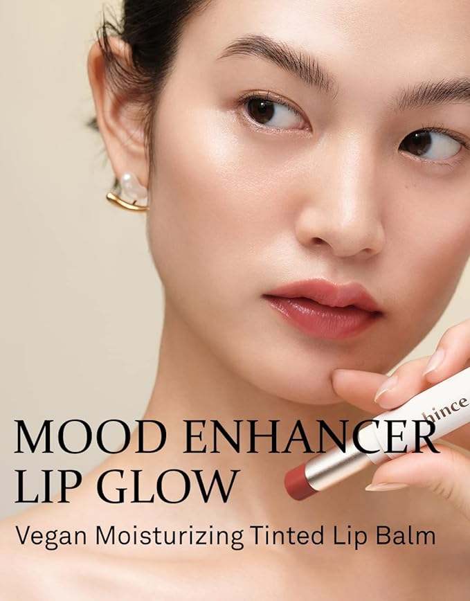 HINCE Mood Enhancer Lip Glow, Moisturizing Lip Balm with Shea Butter & Sweet Almond, Non-Sticky and Long-lasting Tinted Lip Tint with Buttery Balm Texture for Neutral Color 0.2oz. (1, CHILL OUT, 07)