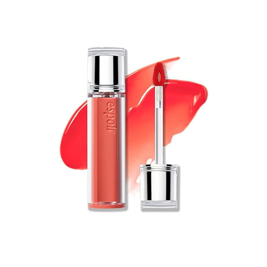 Espoir Couture Lip Tint Glaze #2 Odd Coral 0.14oz | Volumizing Lip Stain with Syrupy Shine | Long-Lasting & Vibrant Color for Radiant Lip Look | Moisturizing & Glossy Lip Tint | Korean Lip Makeup