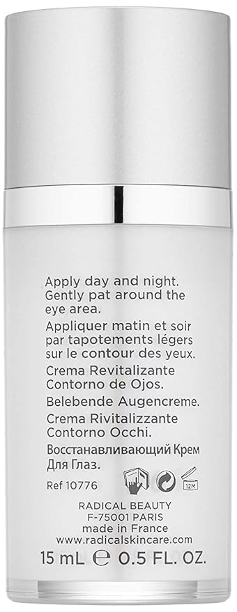 Radical Skincare Eye Revive Creme - 4 in1 Anti-Aging Solution Combats Wrinkles, Dark Circles, Puffiness, & Fine Lines - For All Skin Types Including Sensitive Skin - Paraben Free (0.5 Fl Oz, 2 Pack)