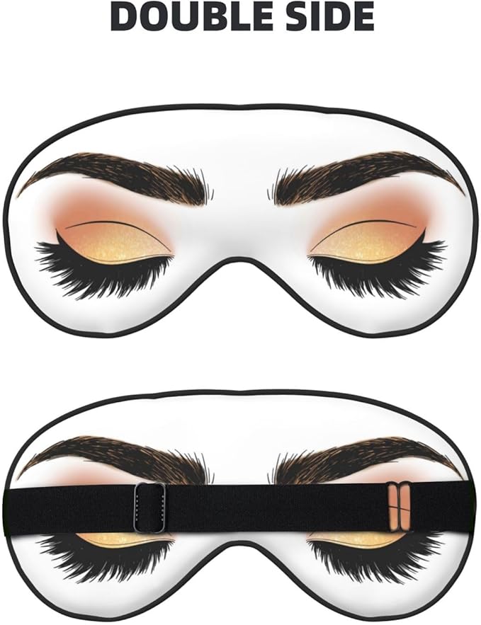 Sleep Eye Mask Yellow Glitter Eyeshadow Sleep Mask for Women Men Comfortable Eye Mask with Adjustable Strap Soft Eye Cover Blindfold for Travel Yoga Nap Shift Work