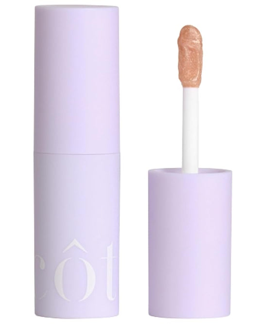 Côte Euphoria Peptide Lip Shine – Shimmery Sheer Nude Lip Gloss for Hydration & Shine – Vegan, Cruelty-Free, Anti-Aging with Shea Butter & Hyaluronic Acid – Long-Lasting, Smooth, Moisturizing Gloss