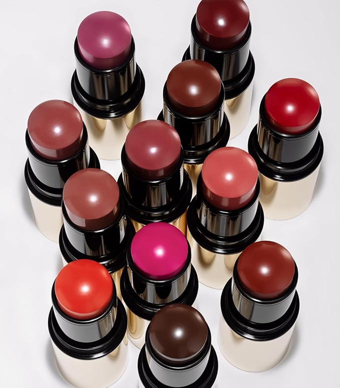 MAKE Beauty Heat Stroke Cream Blush Stick for Cheeks with Natural Hydrating Dewy Finish. Creamy Gel Blush Balm - Shade Flushed, Peachy Nude Cheek Tint