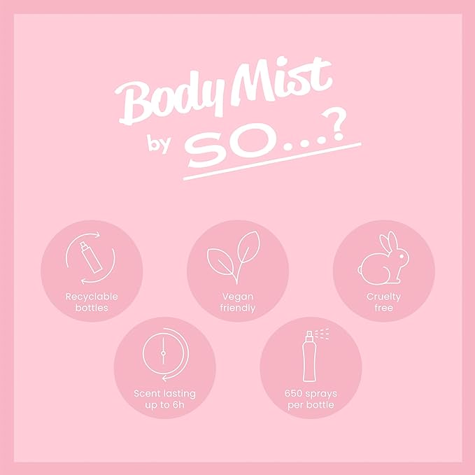 So...? Unique Body Mist - Vanilla Candy for Women - 5.1 oz Body Mist - Pack of 2