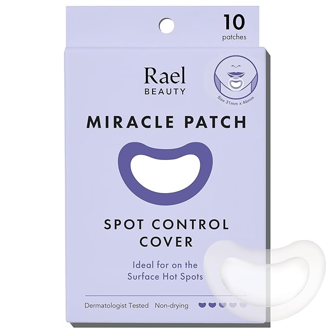Rael Pimple Patches, Miracle Spot Control Cover - Hydrocolloid Acne Patch, Strips for Zits and Blemish, Korean Skin Care, Vegan, Cruelty Free (10 Count)