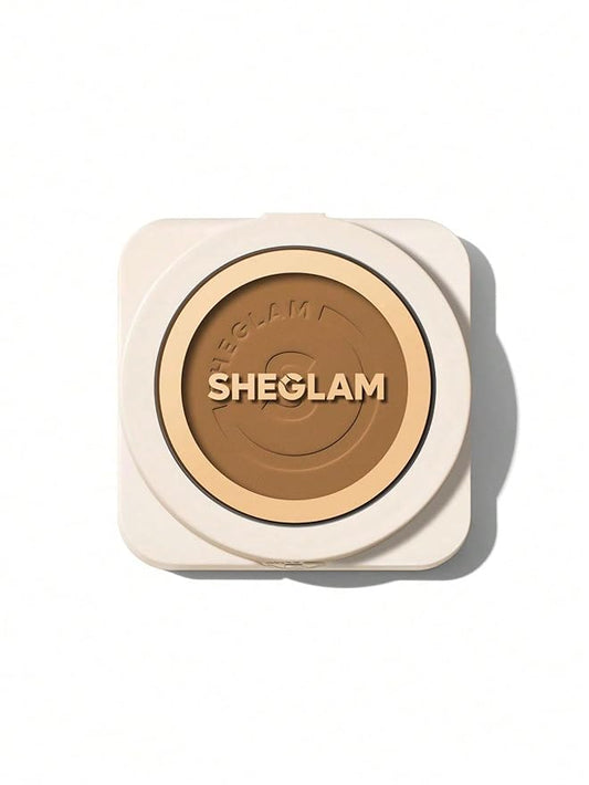 SHEGLAM SKin-Focus Full Coverage Powder Foundation Oil-Control Lightweight Face Pressed Powder Makeup-Golden