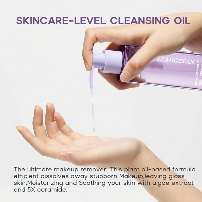 Deep Cleansing Oil, Waterproof Makeup Remover for All Skin, Makeup Blackhead Remover Gentle and Non-irritating, Facial Oil Cleanser 5.07oz