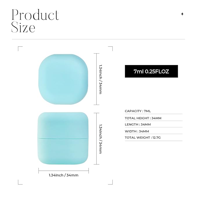 0.25 oz（7g） Empty Lip Balm Square Containers Tubes Lipstick 12 Pieces for Make Natural Lip Balm Lip Care - DIY & BPA FREE (Blue)