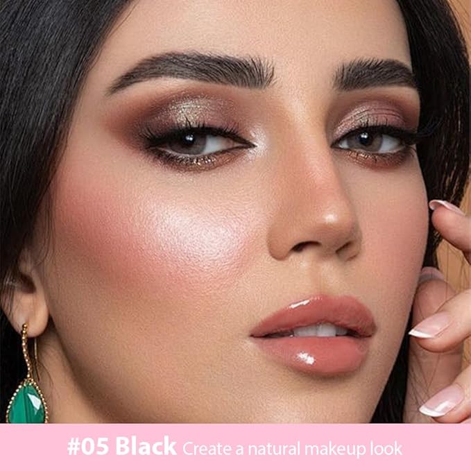 evpct 1Pcs Black Magic Microblading Eyebrow Contouring Pen Brow Pencil, with 4 Brush Micro-Fork-Tips Precise Applicator, with Dual-ended Eyebrow Brush, Hair Like Strokes, Natural Looking Brows