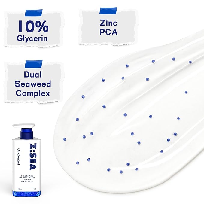 Z:SEA Foaming Face Wash for Men (5.29 Ounce) - Amino Acid & Salicylic Acid Formula with Dual Seaweed, Gentle Cleanser to Control Oil & Fight Acne
