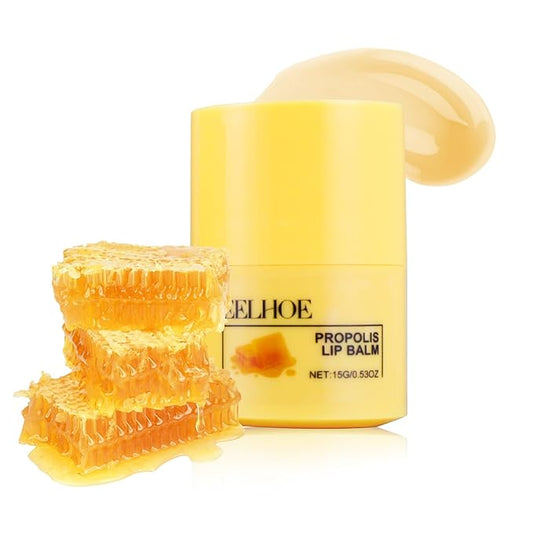 Honey Lip Butter, Hydrating Overnight Lip Balm & Mask, Bee Lip Mask, 12 Hours Long-lasting Moisture, Hygienic Twist Dispenser, Cracked Lip Scrubs Exfoliato Lip Wrinkle Skin Care Products