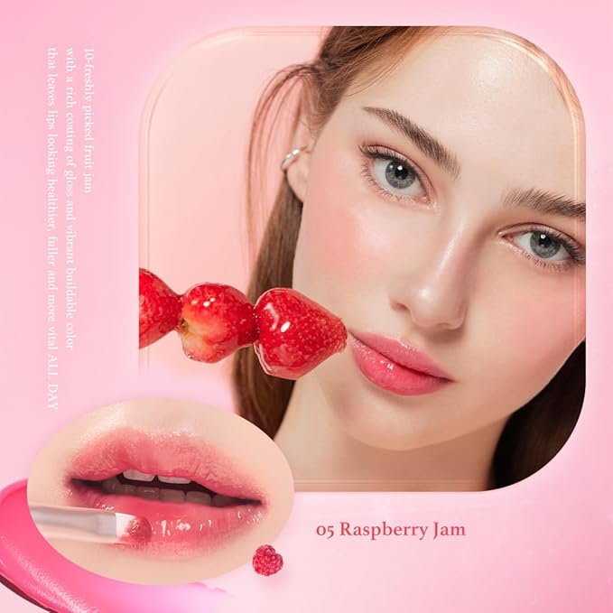 dasique Fruity Lip Jam (#01 Peach Jam) | High-shine finish | Moisturizing | Vegan, Cruelty Free | Lip Balm