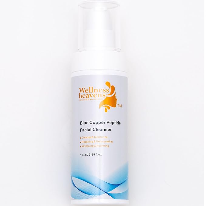 Wellness Heavens Foaming Facial Cleanser for Women & Men, Oil-Free Hydrating Gentle Face Cleanser for Sensitive Skin with Glycolic Acid, Hyaluronic Acid & Aloe, Soap Free, 3.38 fl. Oz.