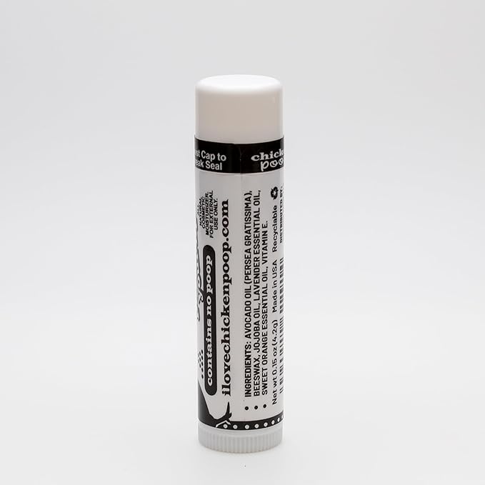 Chicken Poop Lip Balm Simone Chickenbone 100% Natural Moisturizer for Dry, Chapped Lips, Combo (Original, Mint, Outdoors with SPF 30, Coconut), 4 Pack