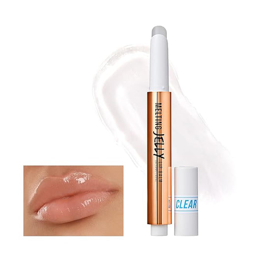 KISS NEW YORK Professional Melting Jelly Lip Balm, High Shine & Moisturizing Lip Stick, Long Lasting, Plumping Effect Look, Non-Sticky & Not Cakey, Easy Application & Natural Coverage (Ice Jelly)