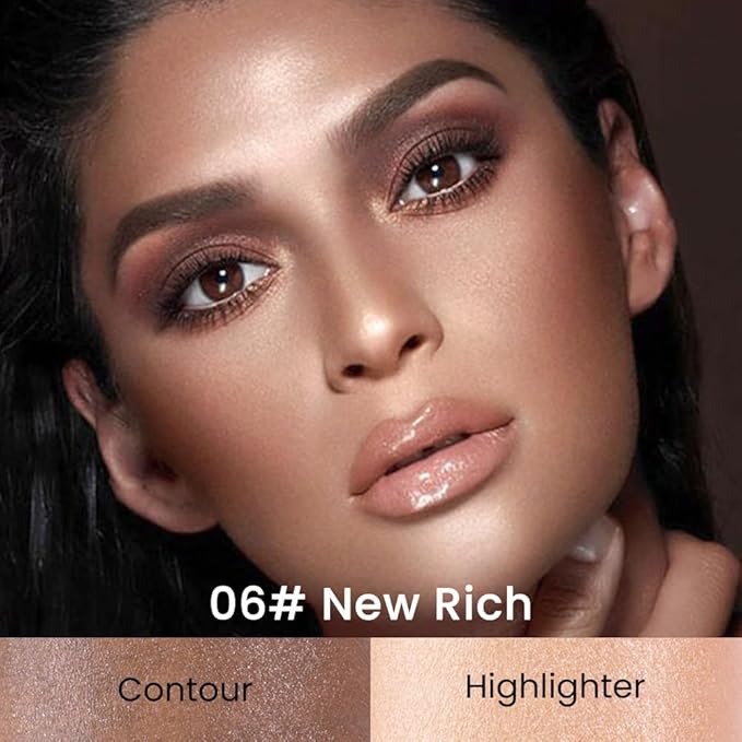 evpct 2in1 Face Shaping & Contouring Stick Cream Contour Concealer Bronzer Stick Makeup Kit for Beginner Face Highlighter Makeup Stick contorno maquillaje de maquillaje profesional,NEW Rich