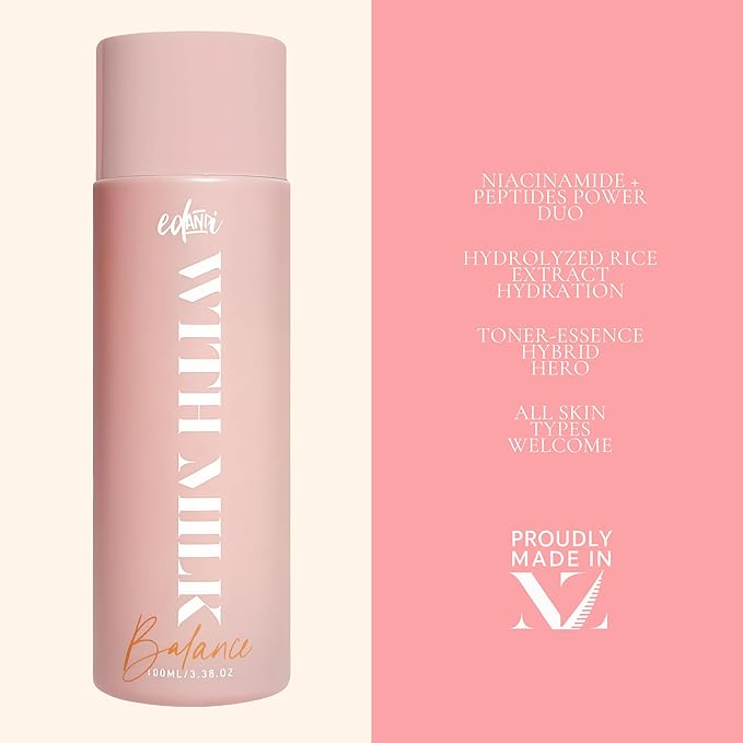 ed&i Toner for Face with Milk Active Essence – Hydrating Milky Facial Toner for Women, Lightweight Skincare for Delicate Skin – Gentle, Nourishing Milk Formula – 3.4 fl oz