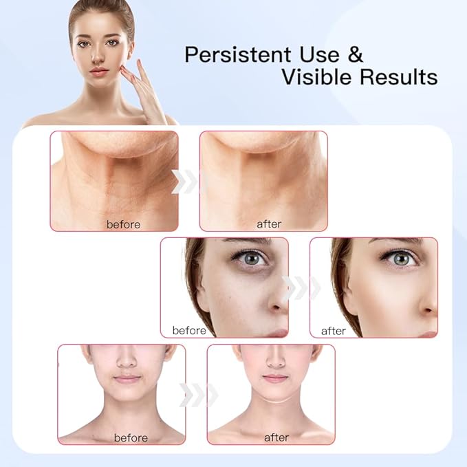 Neck Face Massager, Multifunctional Facial Massager, Face Sculpting Tool for Skin Care with Vibration, Thermal (Black Gold)