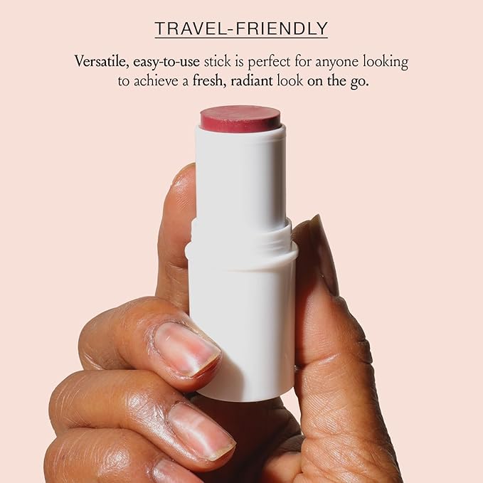 BOOM Beauty Boom Stick Rose Nude: 3-in-1 Cream Blush Stick for Eyes, Lips & Cheek, Long-Wearing Blendable & Building Color Vegan Lipstick for All Skin