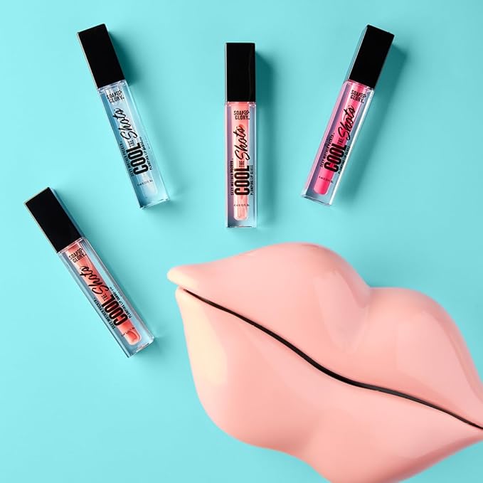 Soap & Glory Cool The Shots Plumping Lip Gloss Duo – Clear (4ml) & Pink Punch (4ml) – Hydrating & Cooling Lip Plumpers with Menthol & Vitamin E – High Shine, Vegan & Cruelty-Free