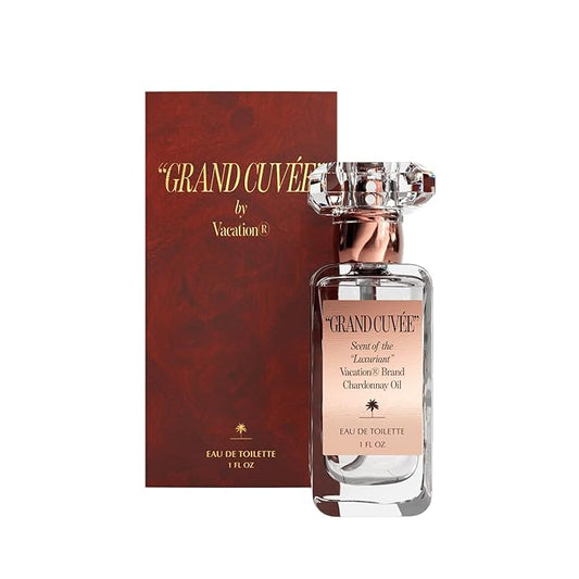 VACATION “GRAND CUVÉE” Eau de Toilette Sunscreen, Amber Vanilla Perfume for Women & Men, Unisex Summer Scent with Argan, Peach, Cedarwood & Vanilla Bean, 1 Fl. Oz.