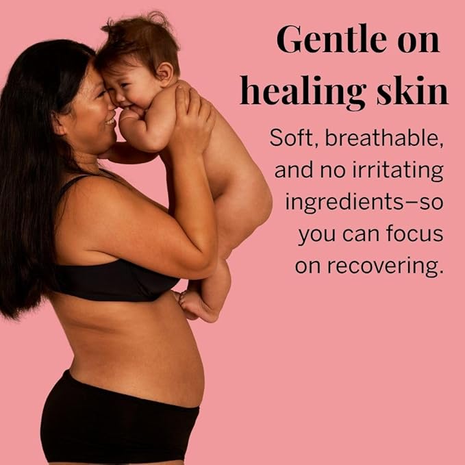 Pixie Organic Cotton Postpartum Pads for Women - Extra Heavy Absorbency with Wings - Leak-Proof, Hypoallergenic & Unscented for Feminine Care - Compostable, Biodegradable - 12 Count