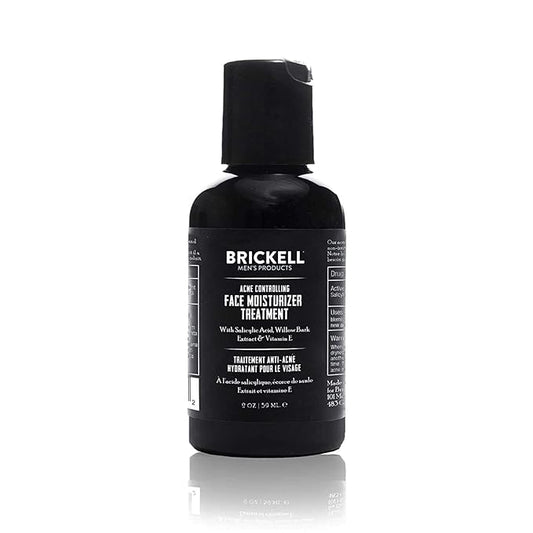 Brickell Men's Acne Controlling Face Moisturizer Treatment for Men, Natural and Organic Face Moisturizer Treatment to Clear Acne, Even Skin Tone and Moisturize Skin, 2% Salicylic Acid, 2 Ounces