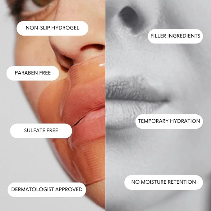 LOOPS Weekly Reset Hydrogel Lip Mask - Super Hydrating Mask for Moisturizing Lips - Rejuvinate and Reduce Signs of Puffiness - Gifts for her - 5 Pc