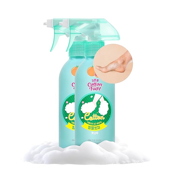 Cotton Foot Shampoo Soap (Grapefruit, 13fl oz*2, Pack of 2) - Refreshing Cleanse Spray, Deodorizing Foor Care. Foaming Wash, Easy to Use