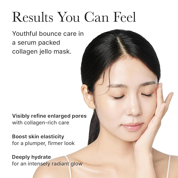 Red Collagen Jello Mask, Plump & Hydrating x 4ea, Overnight Hydrogel Mask for Dry, Mature Skin, Packed with Collagen, 5 Peptides, 2% Niacinamide