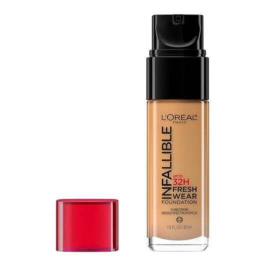 L'Oreal Paris Makeup Infallible Up to 32 Hour Fresh Wear Lightweight Foundation, 488 Caramel, 1 Fl Oz, Packaging May Vary