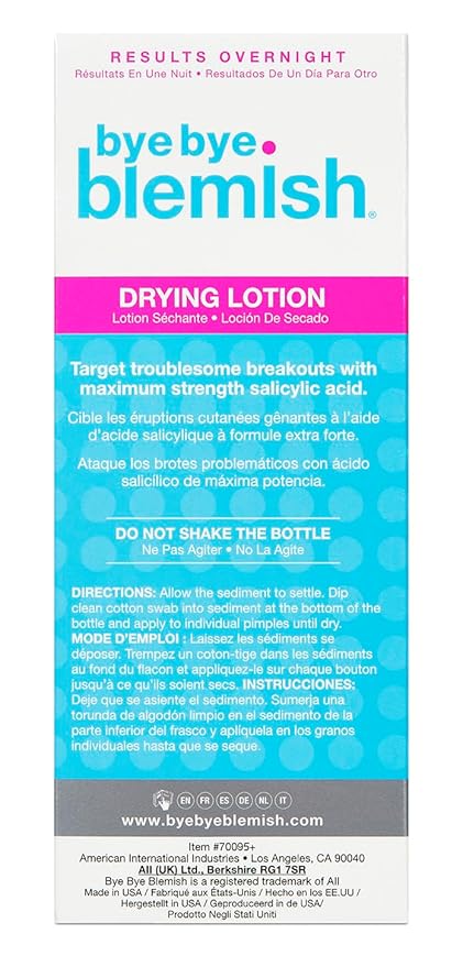 Bye Bye Blemish Acne Drying Lotion, Reduce Pimples Overnight 1oz, 1-Pack